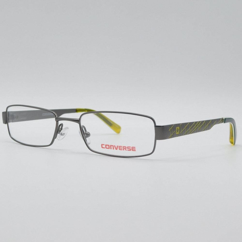 NEW CONVERSE  EYEGLASSES FRAME ZAP GUNMETAL YELLOW RECTANGLE KIDS RX 47-… - Picture 5 of 8
